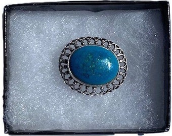 Antique Victorian Turquoise Silver brooch