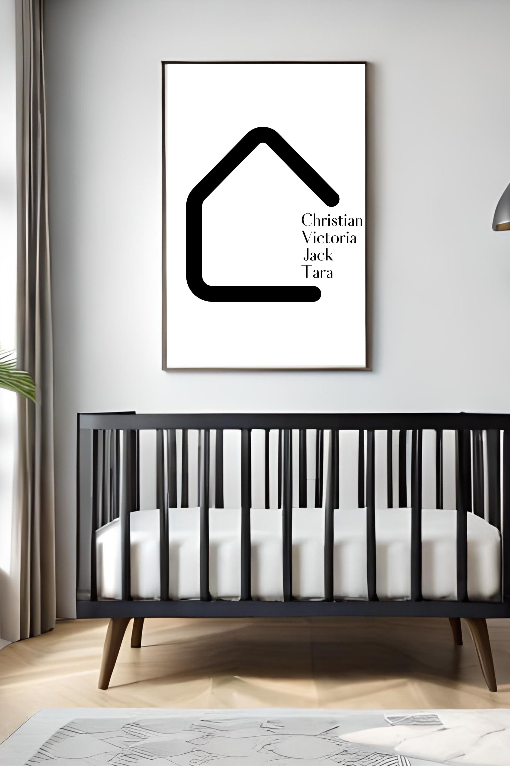 Personalized Family Poster With Names and House, Gift Idea Family ...