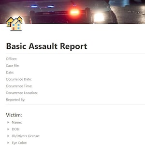 Polizei/Sicherheit - Assault Call Notaufnahme Vorlage für Notion