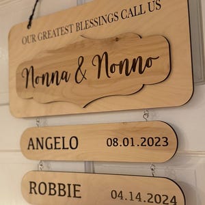 Personalized Grandparents and Grandkids Sign-Grandparent&#39;s Greatest Blessings-Grandparents Gifts-Family Name Sign-Mother&#39;s Day Gift