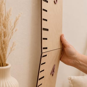 Handcrafted Wooden Ruler Growth Chart Custom Name Personalized Height Measurement Tool Children Milestone Tracker Premium Quality Construction Nursery Wall Art Display Kids Bedroom Essential Durable Family Keepsake Beautiful Baby Shower