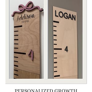 Regla de crecimiento personalizada para niños: tabla de altura plegable con nombre personalizado, ideal para decorar la pared de la habitación de los niños.