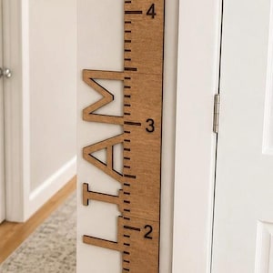 Personalized Wall Ruler Toddler Height Chart Wooden Kid Growth Chart Playroom Decor First Birthday Gift for Granddaughter Bedroom Idea
