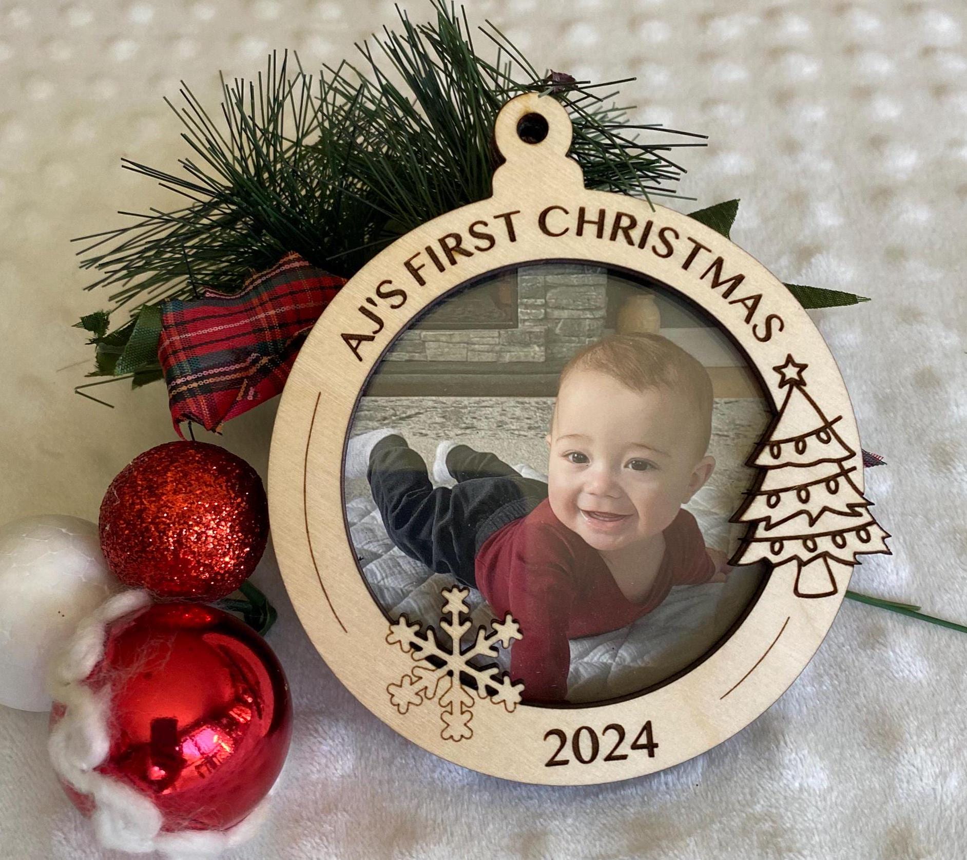 Christmas Photo Frame Child's First Christmas Ornament Baby's