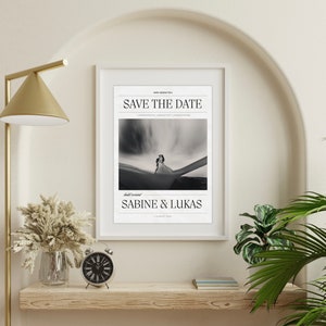 News - Zeitungsartikel, originelle Einladung/Poster - Hochzeit, Trauung,  zum Drucken oder Digital versenden, 100% personalisierbar