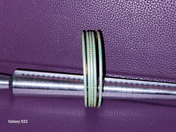 Stacked Bangle Set: Gold Tone and Beaded - image 2