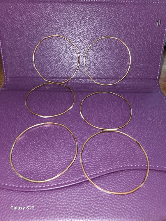 Set of 6 Thin Gold Tone Bracelets - image 6