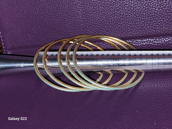 Stacked Bangle Set: Gold Tone and Beaded - image 3