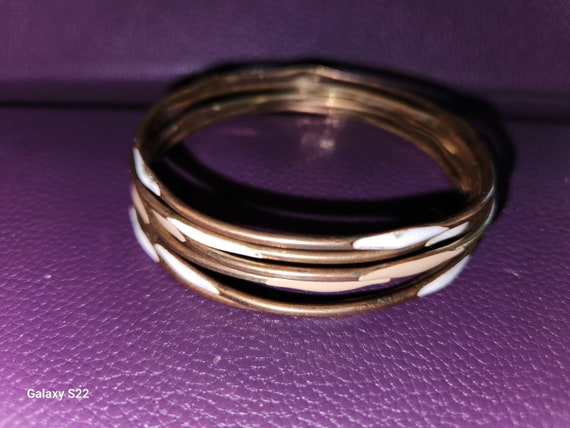 Set of 6 Thin Gold Tone Bracelets - image 4