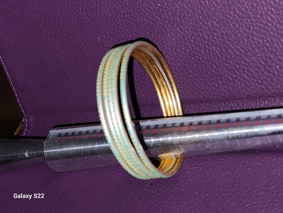 Stacked Bangle Set: Gold Tone and Beaded - image 1