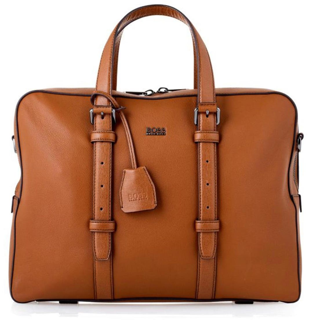 Hugo Boss Full Leather Briefcase / Laptop Shoulder Bag ––> Excellent ...