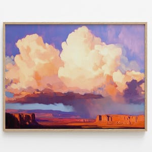 砂漠の夕日フェニックスの風景画 | アリゾナの壁アート 南西部のパノラマアートプリント 大型特大 横長 ベッドの上の装飾