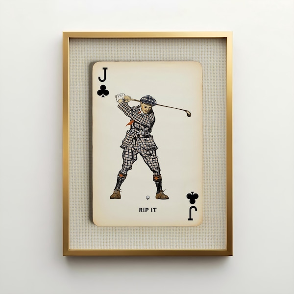 Golf Wall Art – Vintage Playing Card Print, Country Club Decor