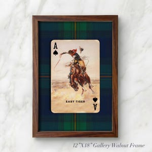 Arte de cartas de juego de vaqueros: lámina del as de picas del tigre fácil, decoración del oeste americano. imagen 14