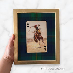 Arte de cartas de juego de vaqueros: lámina del as de picas del tigre fácil, decoración del oeste americano. imagen 11