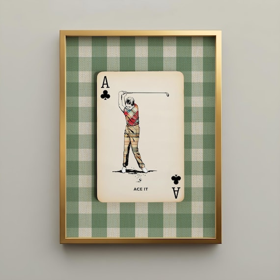 Vintage Golf Art Print - Masculine Office Decor, Country Club Wall Art