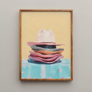 Cowboyhattstapel Kusttryck - Strandväggkonst, västerländsk inredning