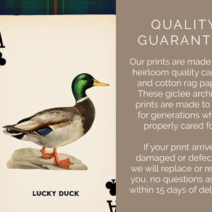 Mallard Duck Art Print – Lucky Duck Ace Playing Card, Hunting Lodge Wall Decor image 8