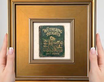 Wuthering Heights Book Mini Painting - Small Framed Art Print, Library Decor