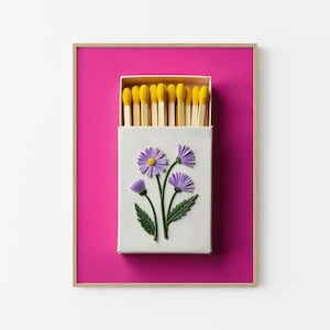 September Geburtsblumen Geschenke Vintage Streichholzschachtel Druck | Dopamin-Dekor, Cottagecore Western Wall Art, Benutzerdefinierte Geburtsblumen-Muttertagsgeschenk