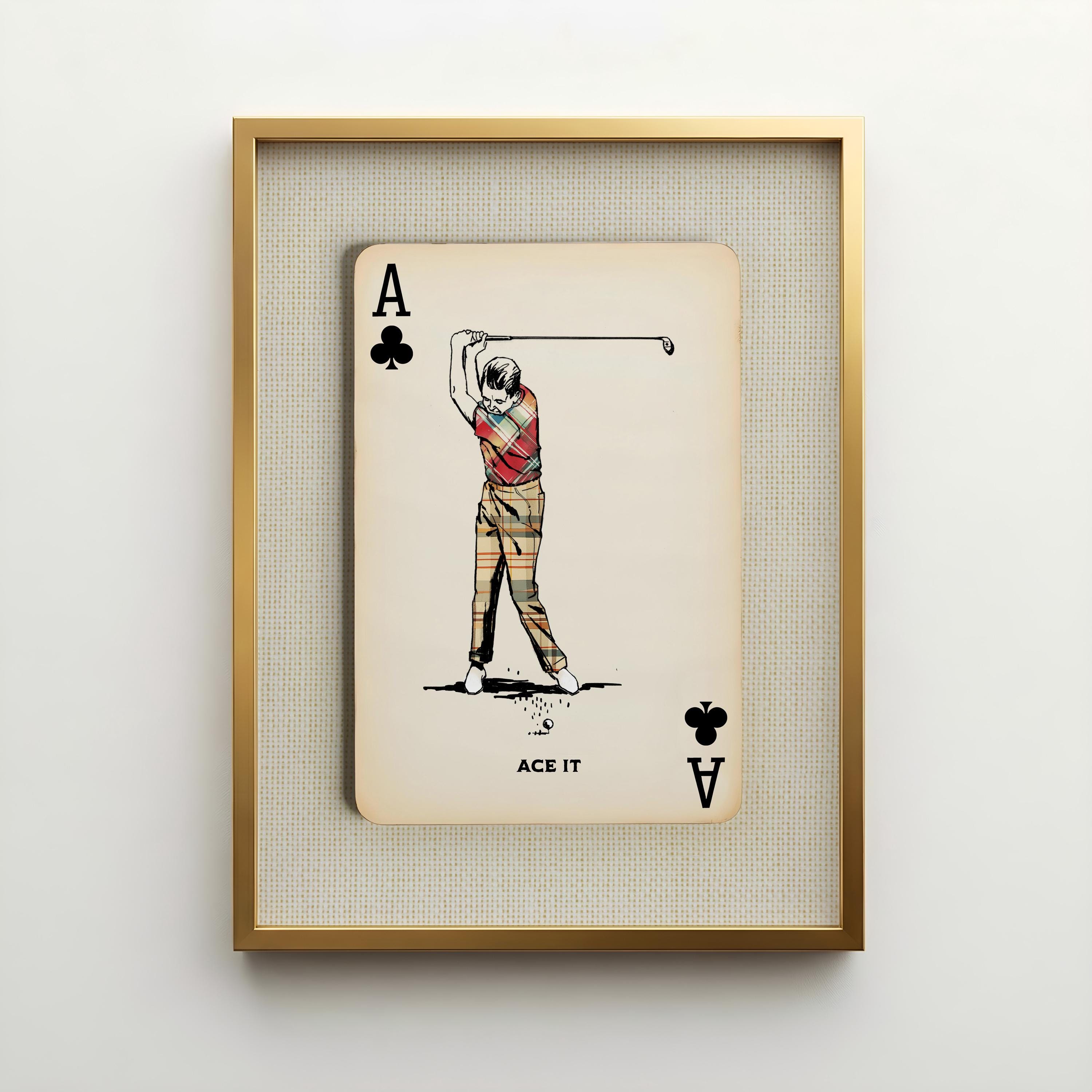 Vintage Golf Card Ace Art - Etsy