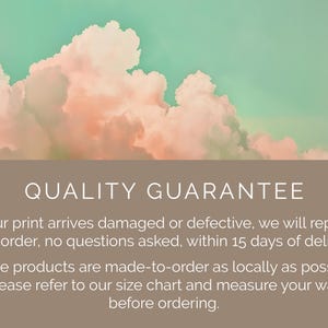 Cloud Painting Pink and Green Wall Art | Dopamine Decor Blue Western Decor Panoramic Wall Art Bedroom Wall Art Over The Bed Sage Green Decor