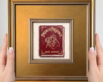 Pride and Prejudice Book Mini Painting – Small Framed Art Print, Book Nook Decor