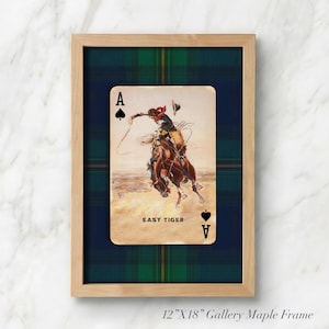 Arte de cartas de juego de vaqueros: lámina del as de picas del tigre fácil, decoración del oeste americano. imagen 17