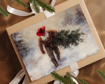 Cowboy Santa Christmas Cards – Western Holiday Card Set, Pack of 10 with Envelopes