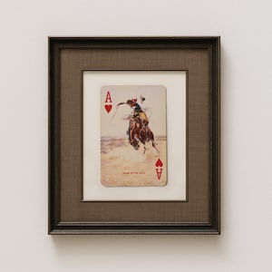 Cowboy Ace of Hearts Print – Texas Rodeo Wall Art, Retro Playing Card Decor, Southwestern Cowboy Print, Western Bar Cart Art