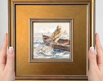 Fishers of Men - Christian Wall Art, Small Framed Art Print, Nautical Decor