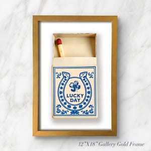 Lucky Matchbox Art – Cowboy Wall Art, Vintage Americana Toile Decor image 15