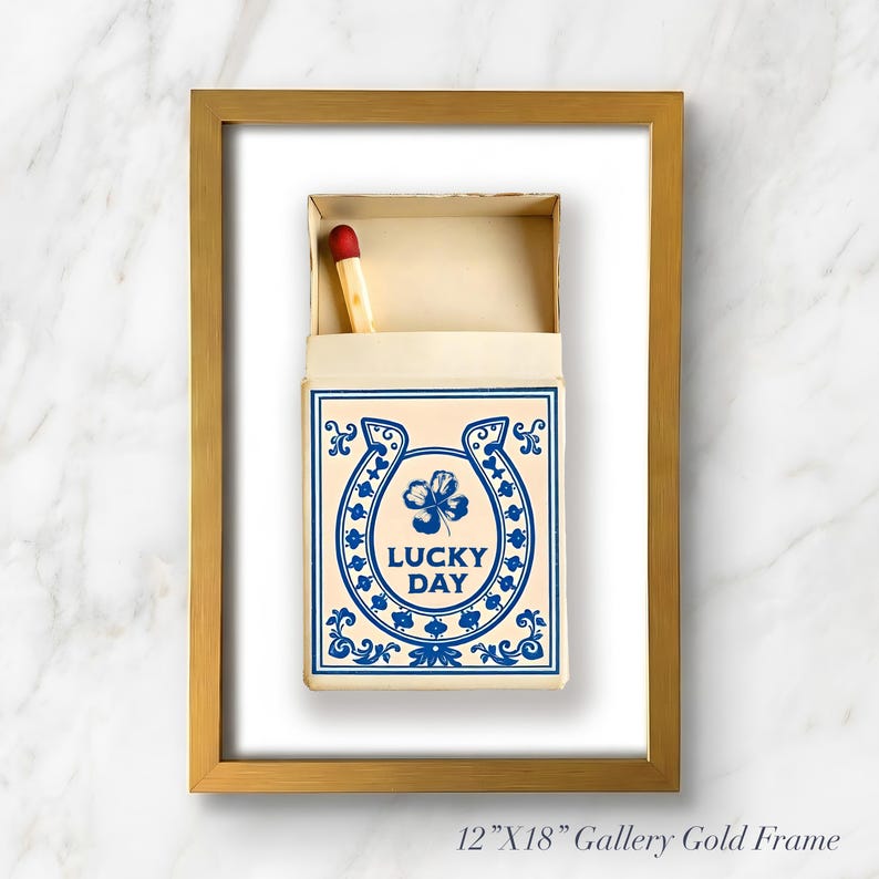 Lucky Matchbox Art – Cowboy Wall Art, Vintage Americana Toile Decor image 15