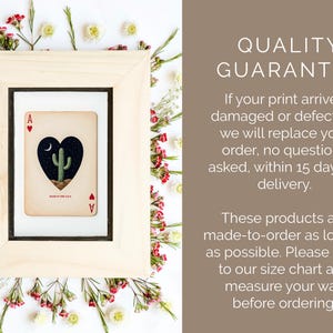Saguaro Cactus Ace of Hearts Print – Arizona Landscape Wall Art, Retro Playing Card Decor, Southwestern Cowboy Desert Art Print