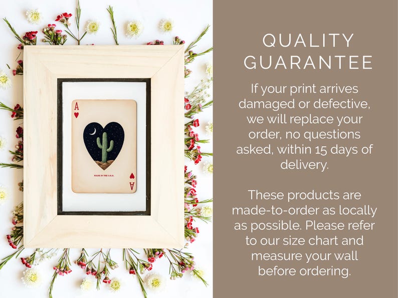 Saguaro Cactus Ace of Hearts Print – Arizona Landscape Wall Art, Retro Playing Card Decor, Southwestern Cowboy Desert Art Print