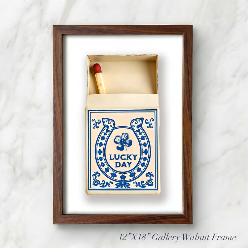 Lucky Matchbox Art – Cowboy Wall Art, Vintage Americana Toile Decor image 17