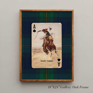 Arte de cartas de juego de vaqueros: lámina del as de picas del tigre fácil, decoración del oeste americano. imagen 7