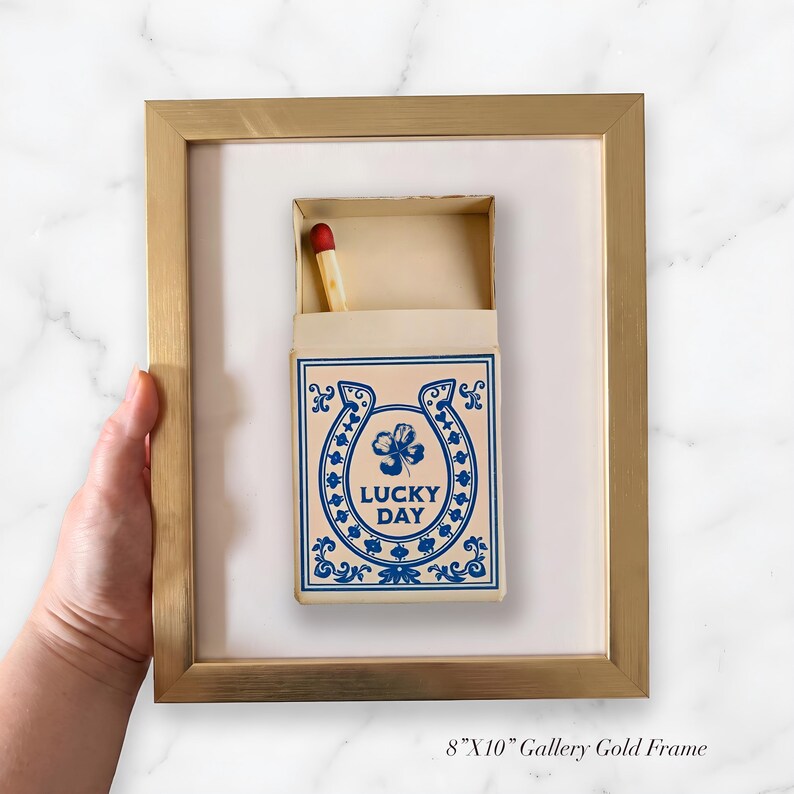 Lucky Matchbox Art – Cowboy Wall Art, Vintage Americana Toile Decor image 14