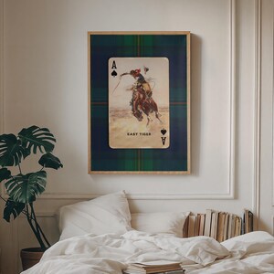 Arte de cartas de juego de vaqueros: lámina del as de picas del tigre fácil, decoración del oeste americano. imagen 18