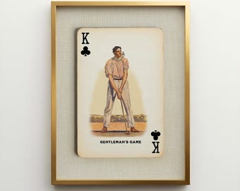 Vintage Golf Art – King of Clubs Print, Masculine Office Decor