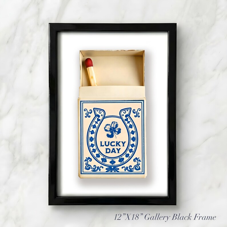 Lucky Matchbox Art – Cowboy Wall Art, Vintage Americana Toile Decor image 12