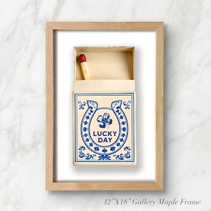 Lucky Matchbox Art – Cowboy Wall Art, Vintage Americana Toile Decor image 7