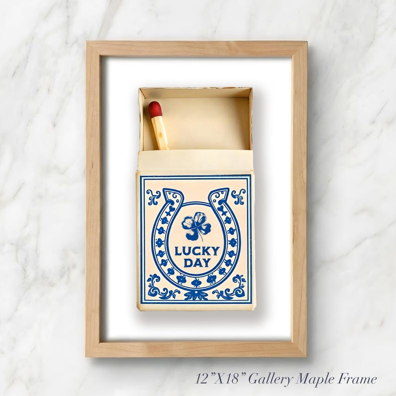 Lucky Matchbox Art – Cowboy Wall Art, Vintage Americana Toile Decor image 7