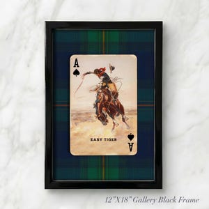Arte de cartas de juego de vaqueros: lámina del as de picas del tigre fácil, decoración del oeste americano. imagen 13
