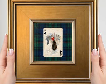 Arte de golf vintage para mujeres: Conviértete en una leyenda, reina de los tréboles. Lámina de cartas de juego, decoración de club de campo.