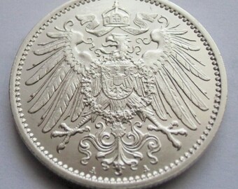 Seltene Deutsche Reich 1 Mark Silbermünze 1914