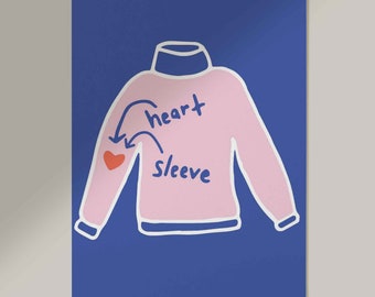 Heart on the Sleeve Poster Print Digital Download