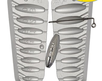 Moule à Plombs De Pêche Olives Percées 40-60-80-100g - Alciumpeche MOU079 - Neuf