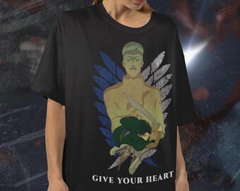 Ataque de titanes, Levi, Ackerman, Erwin, Scout, Shingeki no Kyojin, camisetas, Anime, Regalo para él, Regalo de cumpleaños, unisex, Manga, Para ella,