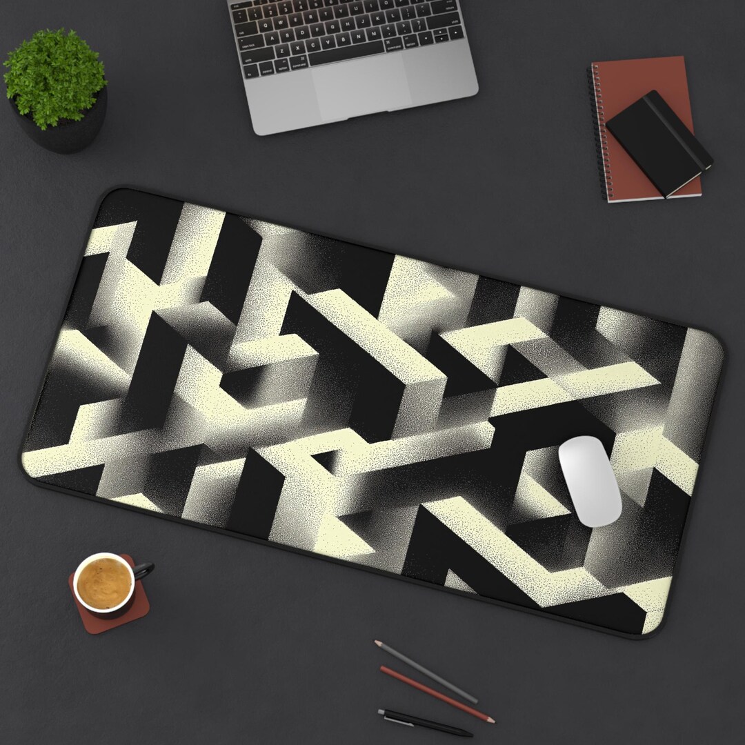 Abstract Modern Office Patterns Desk Mat | Minimal Geometric Desk Pad ...